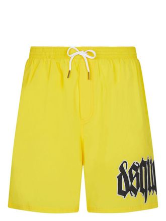 Dsquared2 Zwembroek met logoprint - Geel