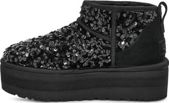 UGG (WMNS) UGG Ultra Mini Chunky Sequin Black 1135060-BLK