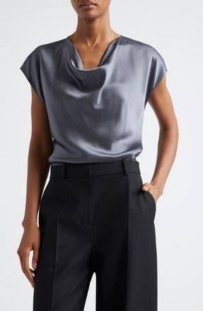 Vince Cowl Neck Silk Blouse in Iris Water at Nordstrom Rack, Size X-Large