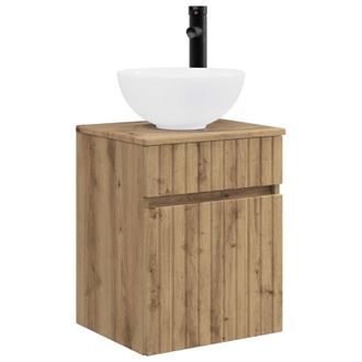 vidaXL Vanidad De Lavabo Montada En La Pared Roble Artisan Vidaxl