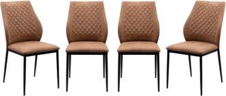 Calicosy Juego de 4 sillas de tela A90 cm - Marr&oacute;n