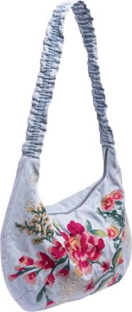 Johnny Was Womens Ruched Strap Crossbody Bag In Denim Blue