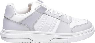 Tommy Jeans Sneaker met gemengde materialen en cupzool - Heren - Sneakers - Wit - 45 EU - Leer - Schoenen