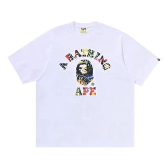 A Bathing Ape Multi Logo College Relaxed Fit T-Shirt White 1M30110342-WHITE