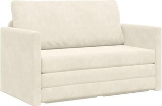 vidaXL Sofa Bed Cream 124 x 204 x 61 cm Velvet Vidaxl