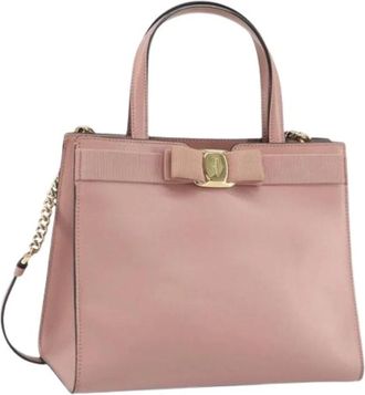 Ferragamo Pre-owned Handbags, female, Pink, Size: ONE SIZE Pre-owned Leather Handbag