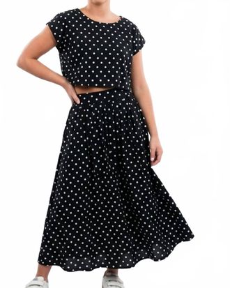 Mabel the Belt Rona Polka Dot Top And Skirt Set In Black