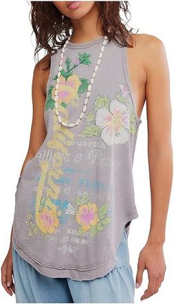 Free People We The Free Rosie Graphic Tank Top Womens Clothing Grey Combo : LG (Womens 12-14), Cotton