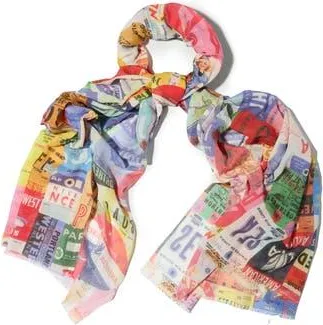 Saachi Spring Print Scarf in Pink Multi at Nordstrom Rack