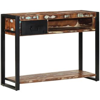 vidaXL Vidaxl - Mesa Consola Multicolor Madera Maciza Reciclada 100x35x75 Cm