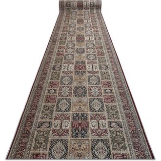 RugsX Alfombra De Pasillo Con Refuerzo De Goma Lotus Cassettes 39980 Oriental Beige / Rojo Lavable 80cm Beige 80x770 Cm