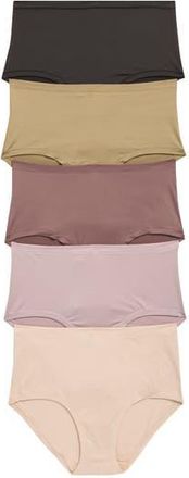 Nordstrom Rack Assorted 5-Pack Ultimate Stretch Breathable Hipster Briefs in Beige Smoke -Purple Peace at Nordstrom Rack, Size X-Small