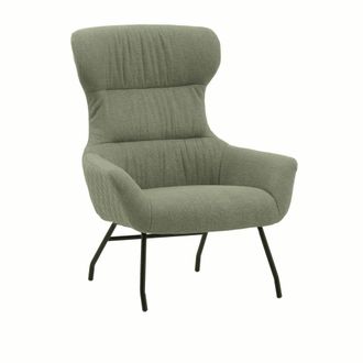 Konte Design Sill&oacute;n de tela verde y patas de metal negro