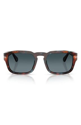Persol 56mm Gradient Polarized Pillow Sunglasses in Tortoise Brown /Blue /Polar at Nordstrom