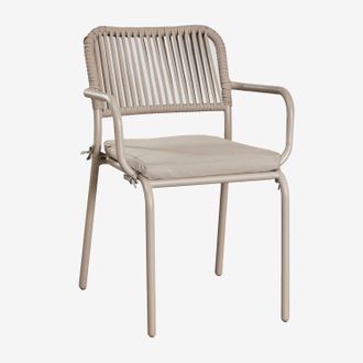Sklum Pack De 6 Sillas De Comedor Apilables Con Reposabrazos En Cuerda Trenzada Arhiza Sklum