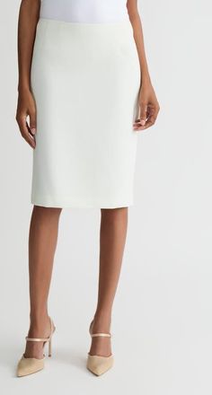 Kasper Classic Below Knee Length Skirt in Vanilla Ice at Nordstrom, Size 12