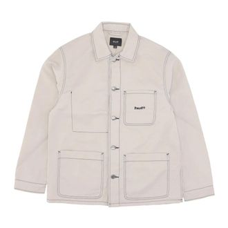 HUF Vintage Stitching Nylon Werkjas - Heren - Zomerjassen - Beige - S - Nylon - Jassen