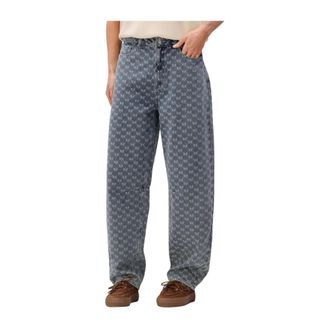 Minus Dames Jeans Mssienne High Waist Pant - Dames - Broeken - Blauw - Maat: L Katoen