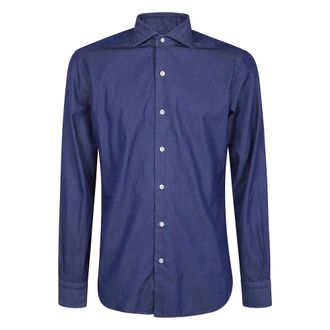 Barba Heren, Overhemden, Blauw, Maat: 2XL Denim