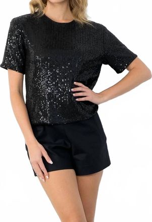 THML Clothing Sequin Tee In Black