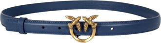 Pinko Love Berry H2 Riem - Dames - Riemen - Blauw - XS - Leer - Accessoires