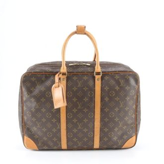 Louis Vuitton Brown Leather Coated Canvas Boston Bag Tote Bag (Pre-Owned)