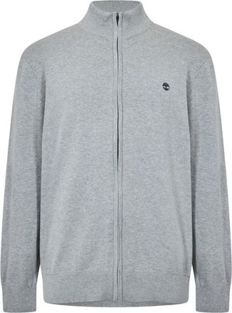 Timberland Mens Zip Neck Funnel High Collar Long Sleeve Sweater in Med Grey Hthr - Size Small