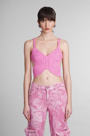 Blumarine Cropped Top With Butterfly Embroidery