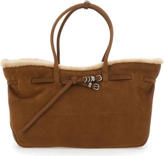 Marge Sherwood Soft Bowling Mini - Dames - Shoppers - Beige - ONE Size - Leer - Tassen