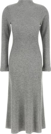 Fabiana Filippi Midi Gebreide Jurk - Dames - Jurken - Grijs - Maat: 2XS Zijde