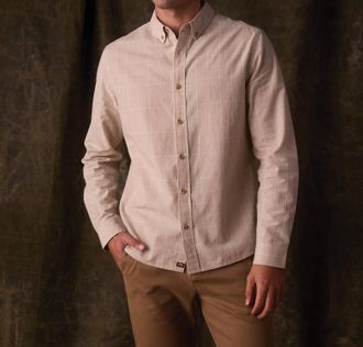 The Normal Brand Nikko Classic Button Down Shirt In Tan Plaid