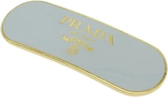 Prada Pre-owned Accessories, female, Gray, Size: ONE SIZE Pre-owned Metal Hair Accessory