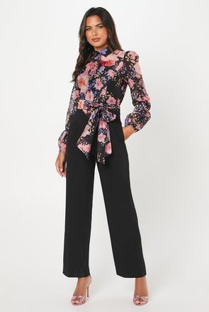 Coast Blouson Sleeve Pintuck Detail Wide Leg Jumpsuit