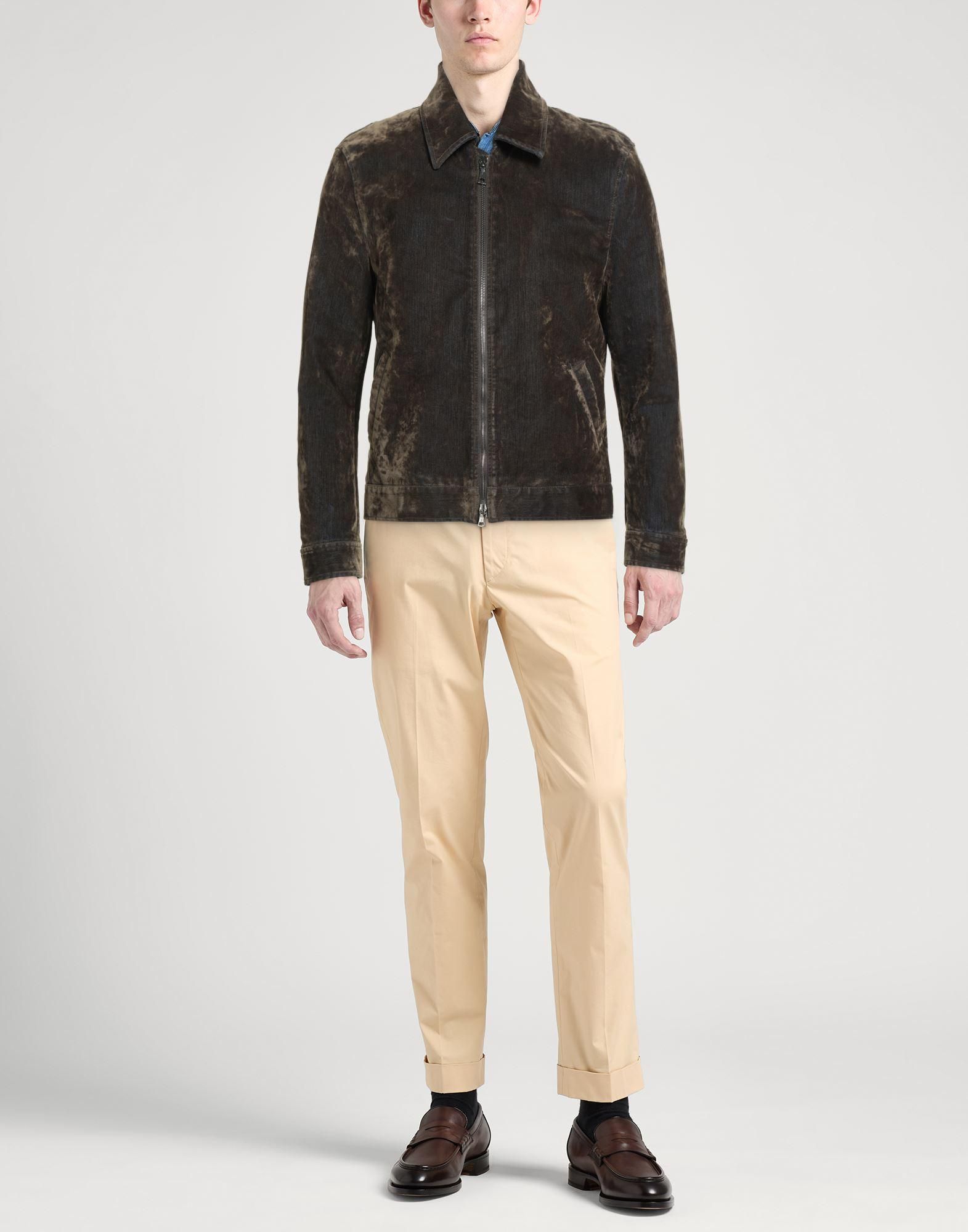 John Varvatos Herren Band Collar Leather Jacket Lederjacke