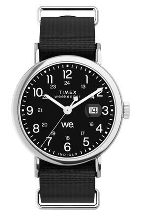 Timex Weekender Canvas Strap Watch, 37mm in Black at Nordstrom