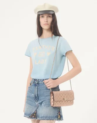 Valentino Garavani Borsa A Tracolla Valentino Garavani Rockstud Spike In Nappa Laminata Donna ROSE CANNELLE UNI