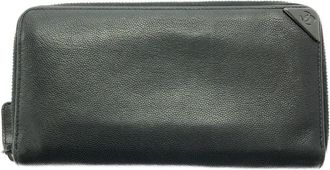Chanel Black Grained Calfskin Long Wallet (Bi-Fold) (Pre-Owned)
