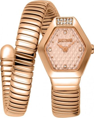 Just Cavalli Womens JC1L394M0045 Ladies Signature Snake Splora Watch - Rose Gold