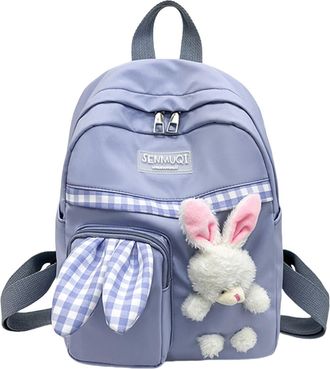 Generic Backpack For Kindergarten Boys And Girls Large Capacity Schoolbag Cute Little Canvas Small Backpack Travel Bag Cat Travel Backpack (Blue, 40)