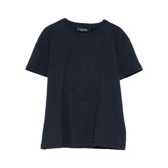 Max Mara T-Shirts, female, Blue, S, Jersey Crew-neck T-shirt