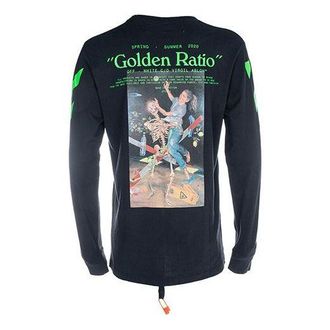 Off-white Printing Round Neck Long Sleeves Version Black OMAB001R201850141088