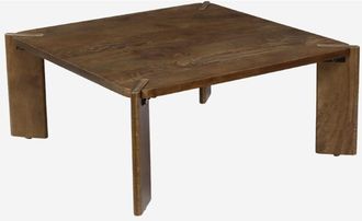 Sweeek Mesa De Centro Ex&oacute;tica Cuadrada De Madera Maciza