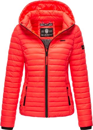 Marikoo dames gewatteerde jas Samtpfote met afneembare capuchon & ribboorden