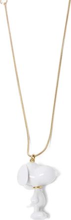 Andres Gallardo Snoopy necklace - women - Porcelain/18kt Gold Plated Brass/Calf Leather - One Size