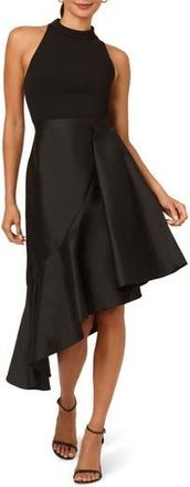Adrianna Papell Crepe & Taffeta Cocktail Dress in Black at Nordstrom Rack, Size 14