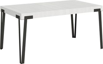 Itamoby Mesa extensible 90x160/264 cm efecto madera fresno blanco, hierro