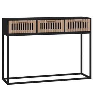 vidaXL Vidaxl - Mesa Consola Hierro Y Madera Contrachapada Negro 105x30x75 Cm