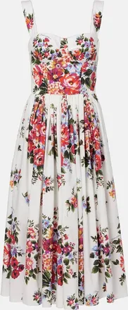 Dolce & Gabbana Floral cotton bustier dress