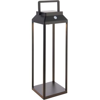 Loops 450mm Solar Powered Outdoor Table Lamp - Warm White LED - Textured Black
