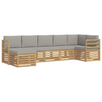 vidaXL Conjunto De Sof&aacute;s De Exterior 7 Pcs Blanco Y Gris Claro Vidaxl